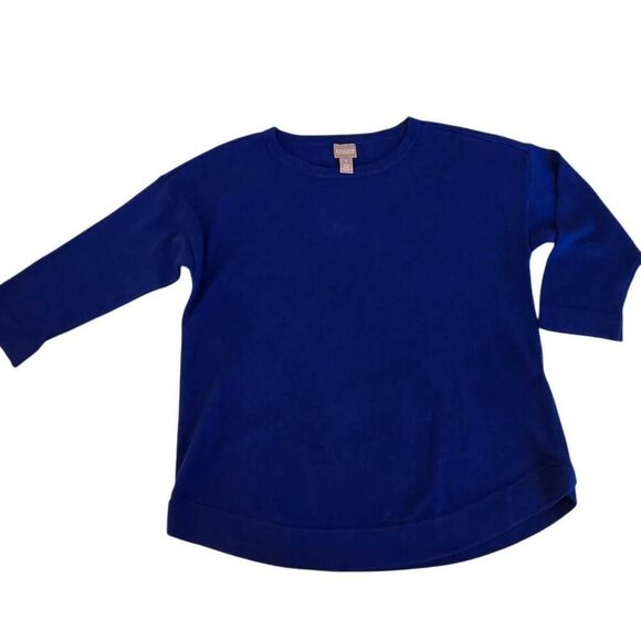 Chico's Womens Knit Quarter Sleeve Crew Neck Pullover Sweater Blue Size 1/Medium - Picture 5 of 8